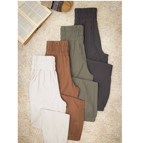 Best Seller! Smocked High waisted Joggers - Picture 9 of 11